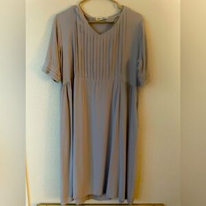 Light grey Silk Pleated Casual or formal Dress